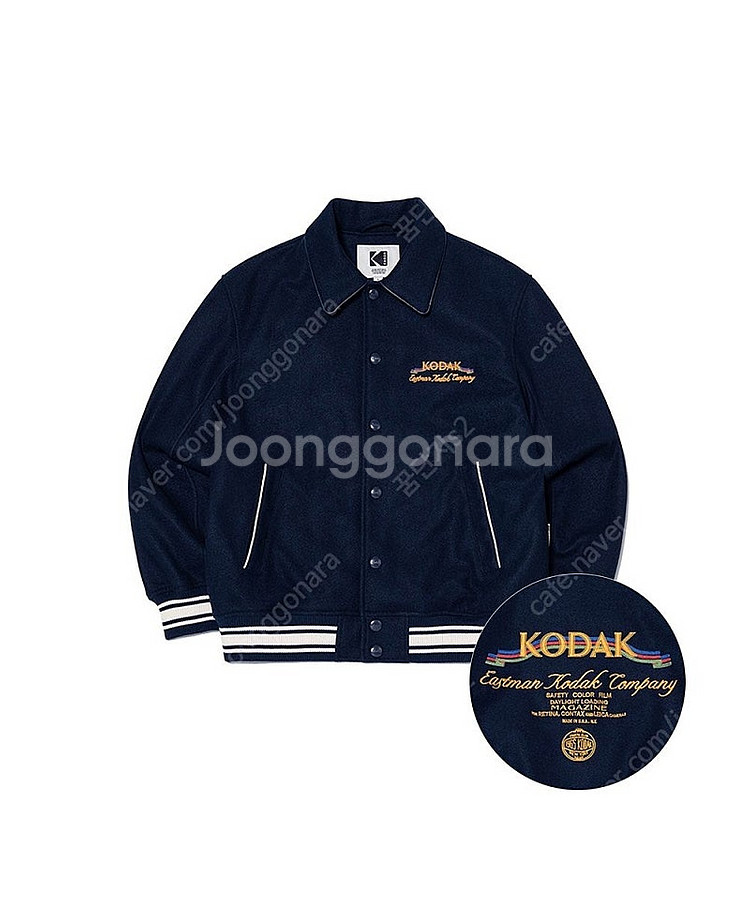 코닥 카메라클럽 바시티 자켓 NAVY 야구점퍼 (새옷)--0