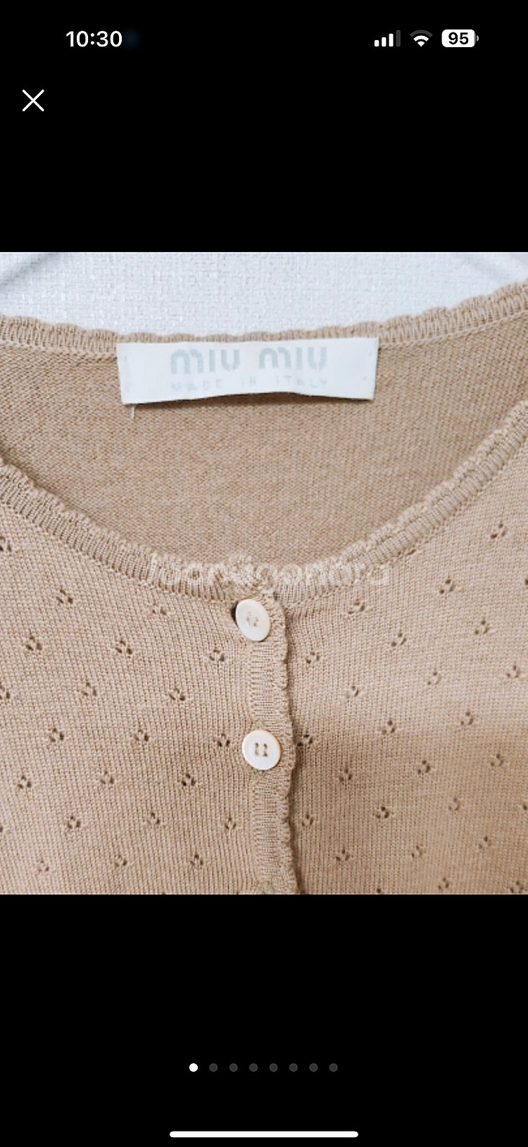 정품. MIU MIU 100% 울 가디건. 정가200만--0