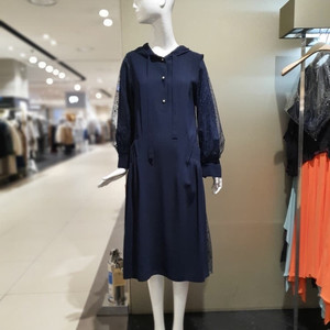 오즈세컨 후드 플레어 쉬폰 원피스 55