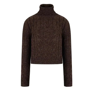 더로랑 Velvet cable turtleneck knit