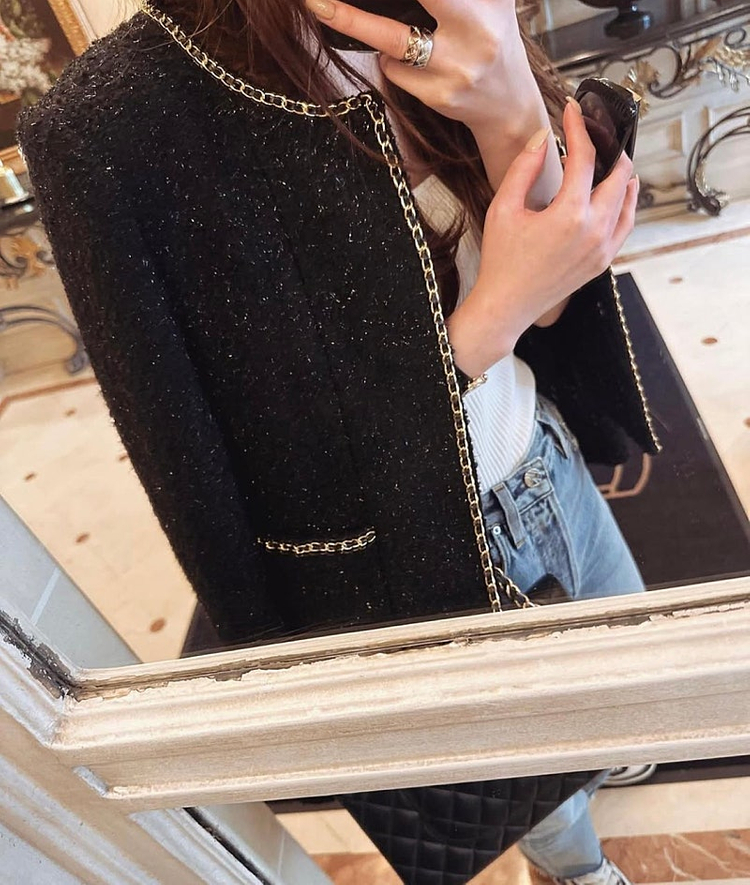 [가격내림] 더로랑 제작 체인 트위드 자켓 S 미개봉 새상품 판매합니다.!!!﻿--4