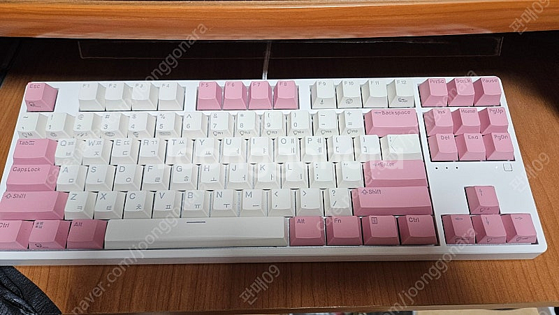 KN01C 텐키리스 PBT 무접점 키보드 (앱코 핑크색...--0