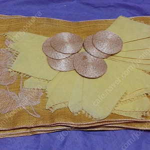 아바카 테이블 매트와 컵 코스터 그리고 냅킨(일괄)