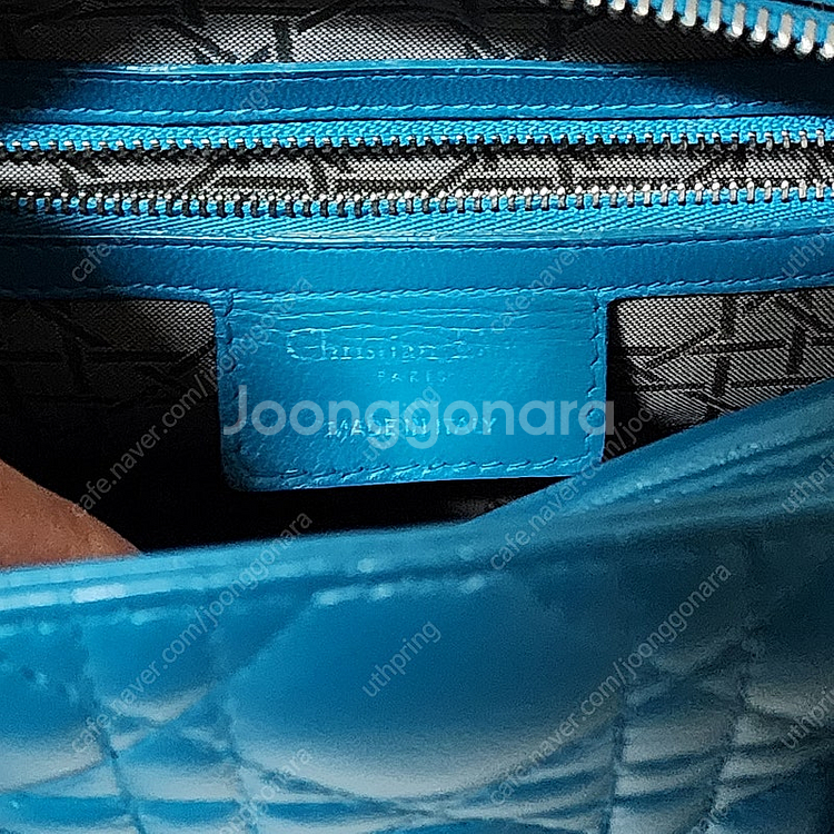 디올 레이디백 유색 블루 미디움 새상품급--2