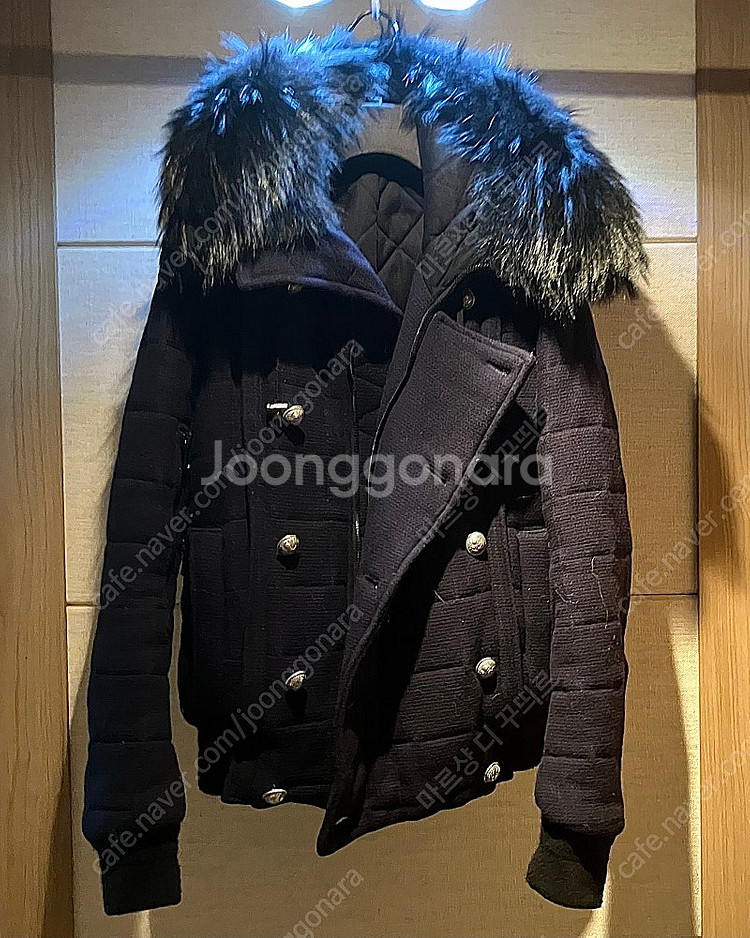 발망 12fw 블랙 라쿤퍼 퀄팅 자켓 파카 (패딩 ) ...--0