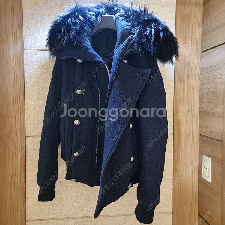 발망 12fw 블랙 라쿤퍼 퀄팅 자켓 파카 (패딩 ) ...--1