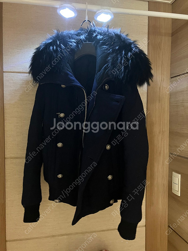 발망 12fw 블랙 라쿤퍼 퀄팅 자켓 파카 (패딩 ) ...--4