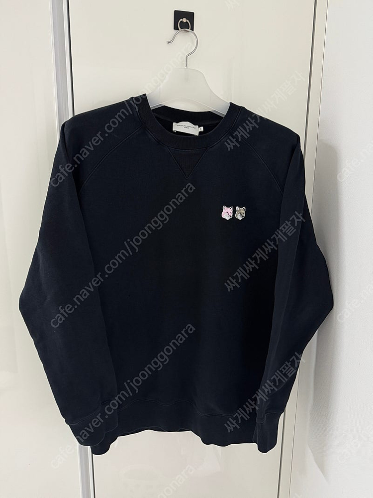 메종키츠네 더블폭스헤드 맨투맨 블랙--1