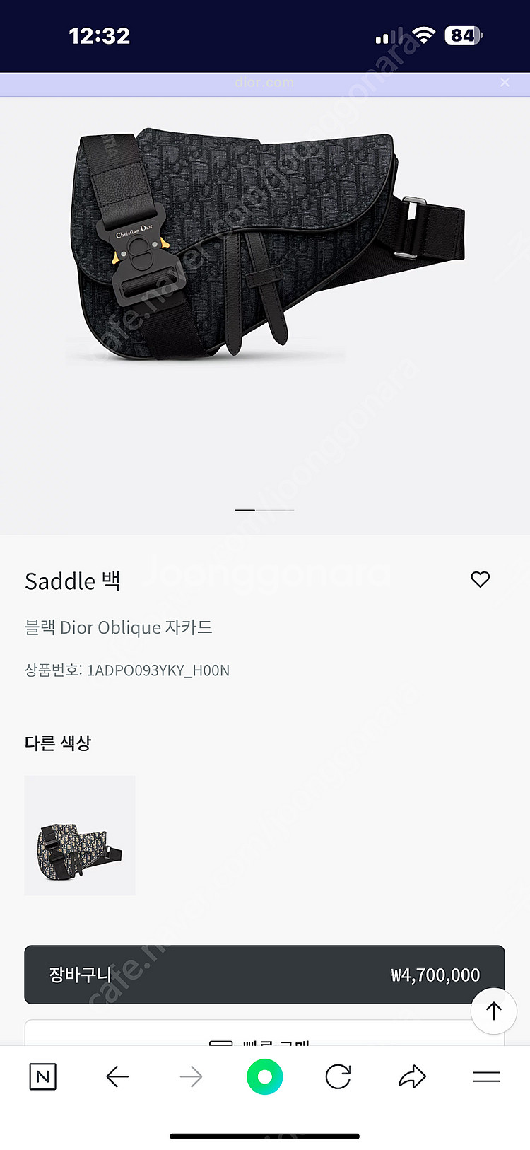 디올 남성 새들백--4