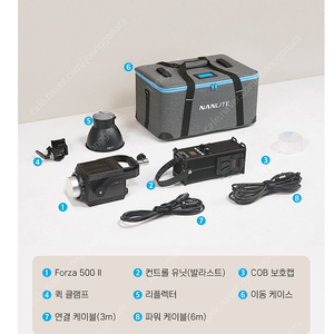 난라이트 포르자 500II 파워케이블 2개 NANLITE FORZA