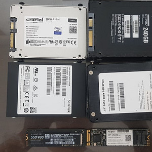 SSD 외산 WD sandisk 삼성전자 980 M.2 NVMe (500GB) 크루시얼 삼성 500기가 250기가 128기가 128GB 저렴히 팝니다