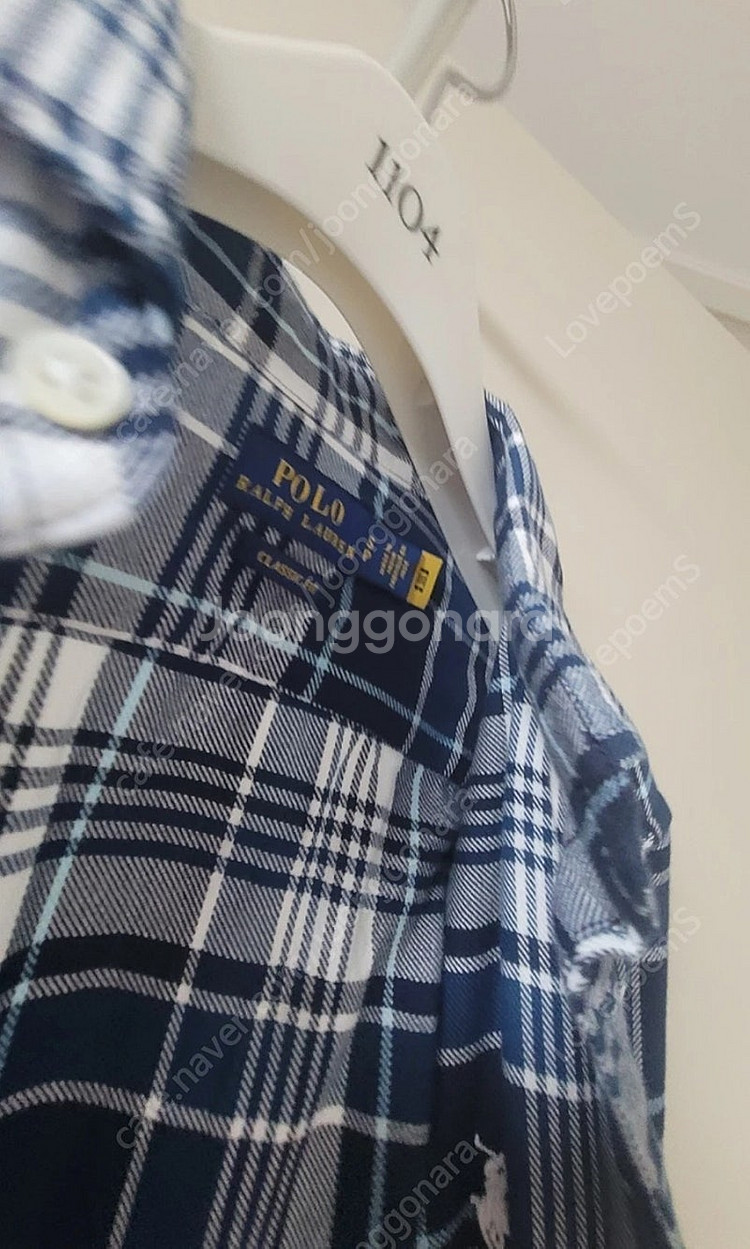 폴로 polo 랄프로렌 클래식핏 체크 코튼 셔츠 네이비...--2