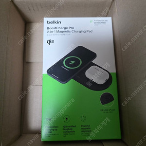 벨킨 Qi2 15W 2in1 마그네틱 무선 충전 패드 Belkin WIZ021qc 블랙 팝니다.