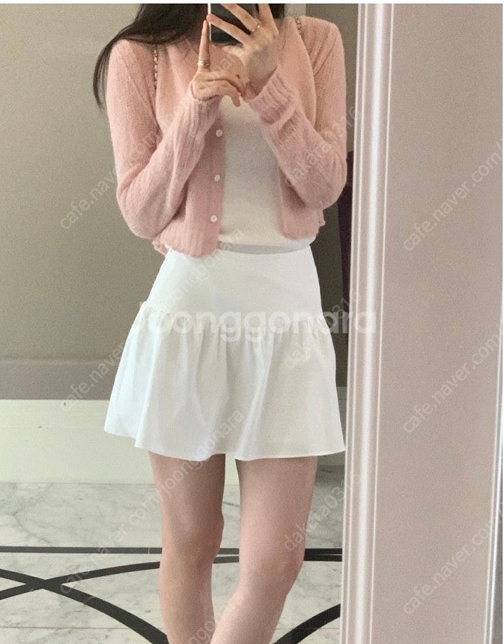 르플레인 핑크 모헤어가디건 미개봉 새상품 판매--1