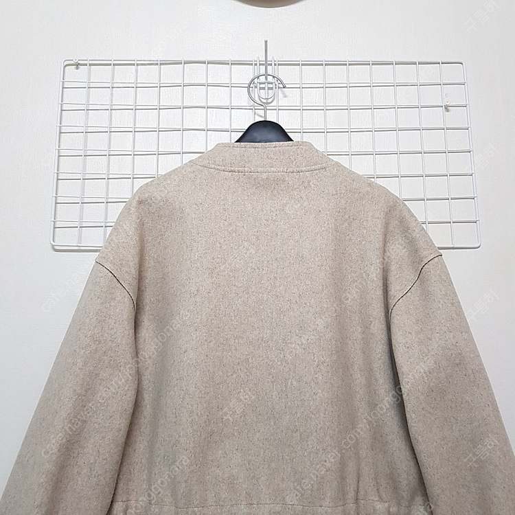 알토 노카라 스트링 집업 핸드메이드 하프 숏 반 코트 자켓 베이지 루즈핏 오버핏 프리사이즈--6