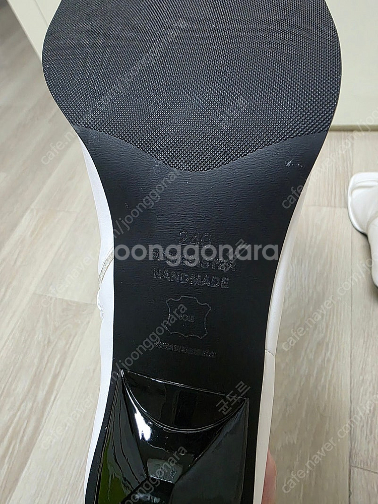 강자매 오픈토링 앵클부츠 아이보리 240mm--4