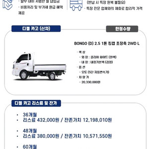 [소형화물][카고]더뉴봉고3 1.0톤/킹캡/초장축 (3인승 /1톤) 2023 년 중고차◆전액할부◆중고리스◆여유자금◆