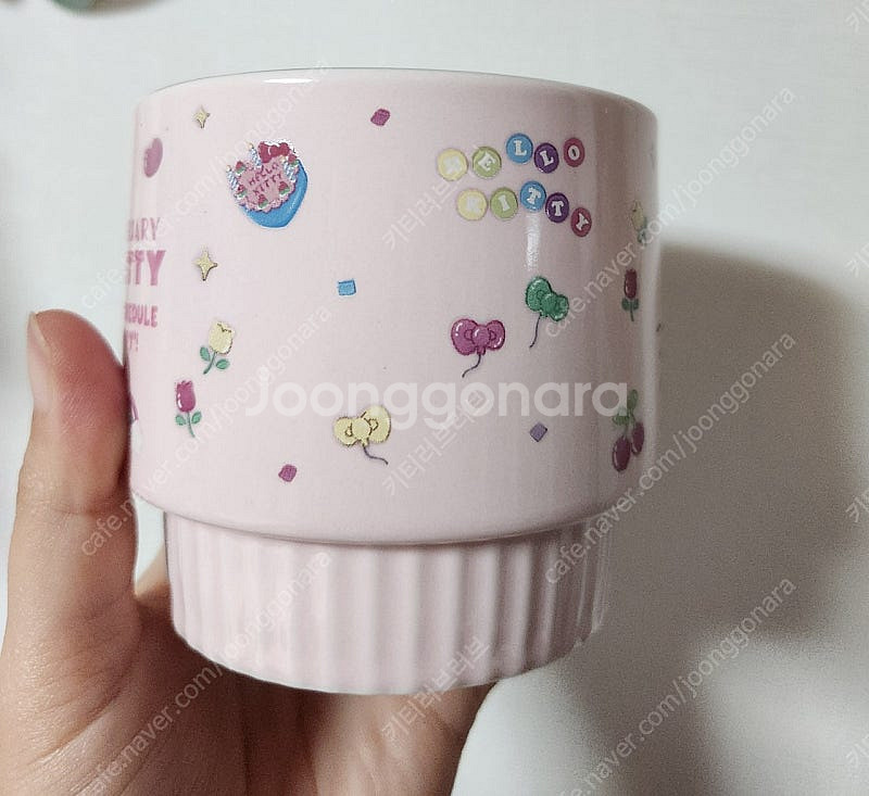 헬로키티 50주년 기념 한정 머그컵+키티 카페 케이스,...--2