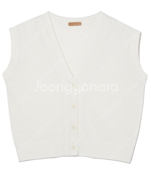 le17septembre 캐시미어 블렌드 숏 베스트 아이보리 니트 조끼 CASHMERE BLEND SHORT VES...--0