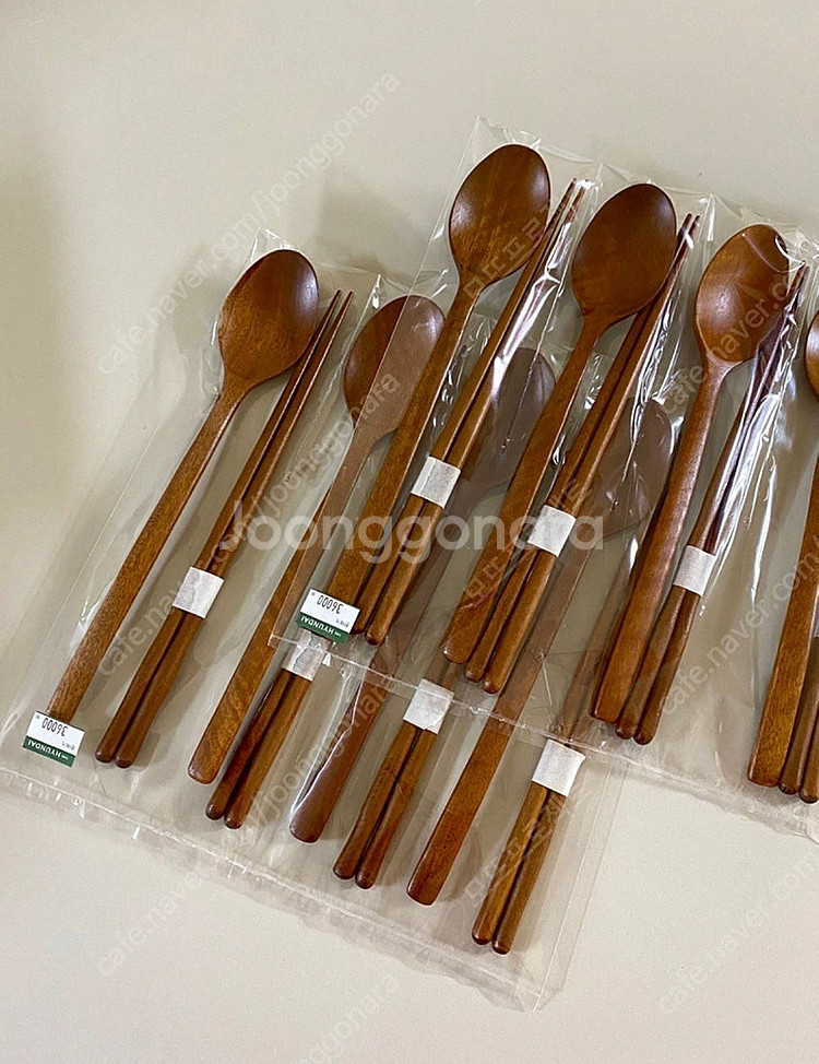 천연 우드 수저세트 4인 새상품 거래해요--0