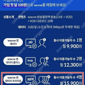 웨이브 프리미엄 파티원(PC앞 대기중~즉시 전송/4년째 유지중)