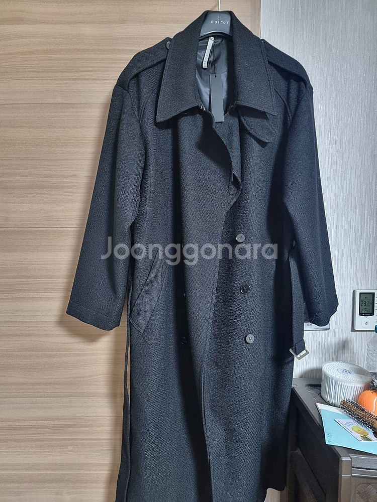 kkst 노이어 울 트위드 오버핏 트렌치 코트 50 새...--1