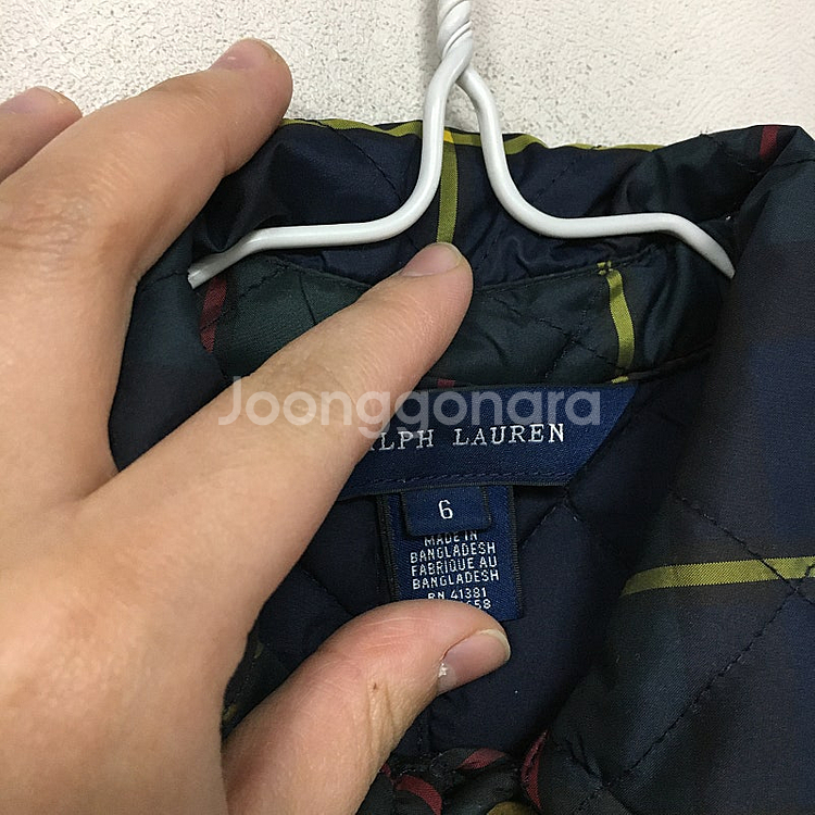 랄프로렌폴로 키즈 타탄체크 롱 퀼팅 자켓 6Y--1