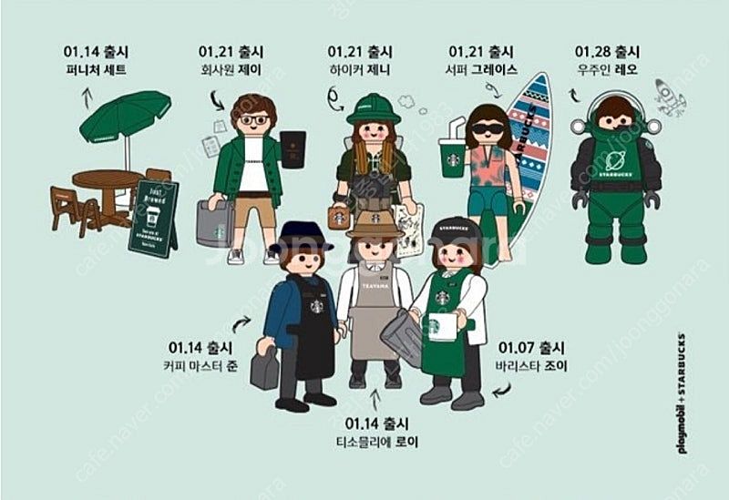 스타벅스 플레이모빌 1탄 판매합니다(셋트 13만원 / ...--0