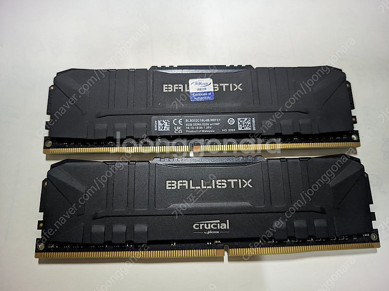 DDR4램 3200 크루셜 발리스틱스 16G 팝니다.--0