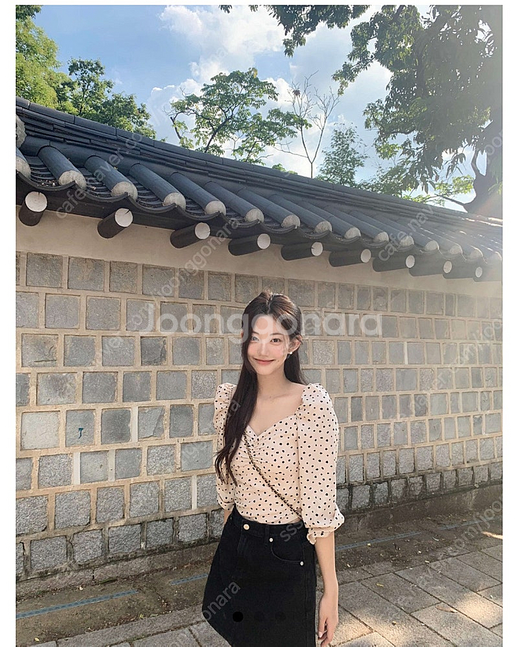 제니도 도트 블라우스 베이지 S--0
