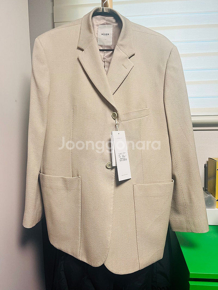 벨리에 다이애그널 오버사이즈 셋업 수트 사하라베이지 (L, M)--0