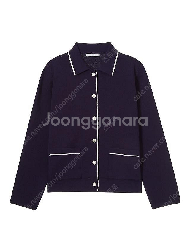 헤지스레이디스 라인배색 면혼방 가디건 HSSW1A102N2--2