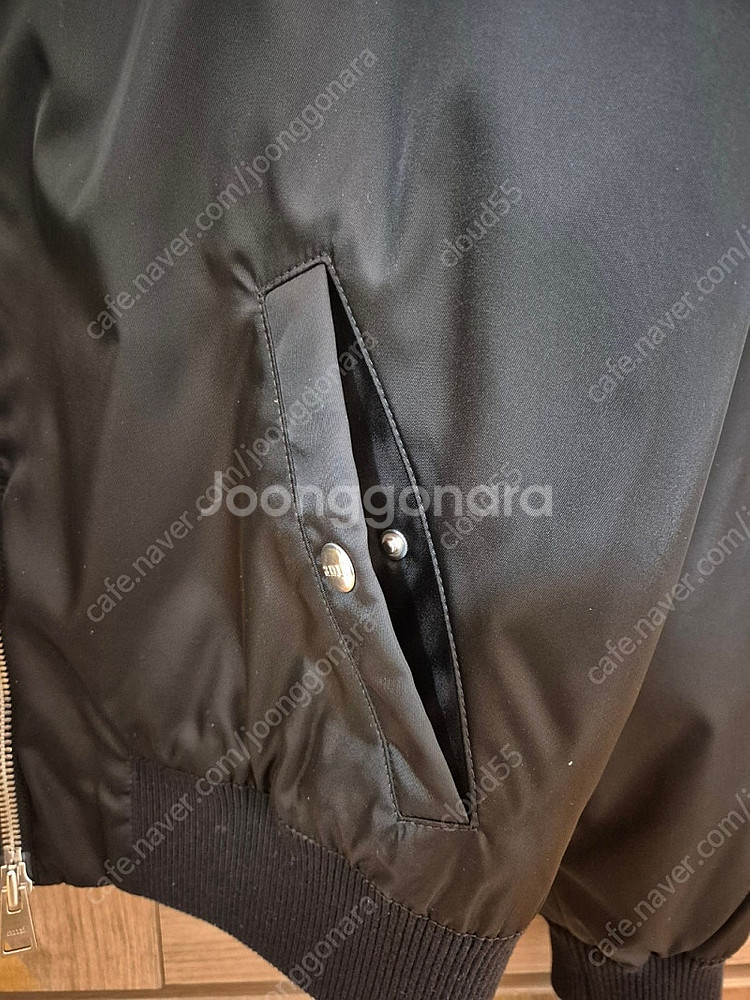 아미 블랙 하트로고 간절기 블루종 블랙 재킷 (ami)--4