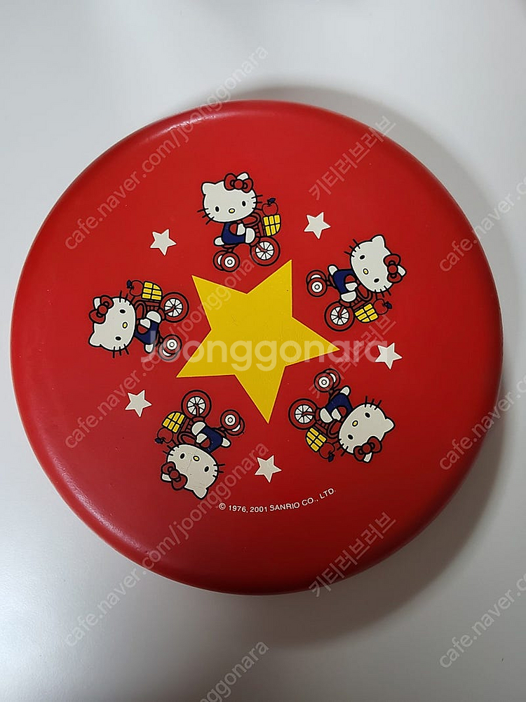 헬로키티 고전 빈티지 자전거 탄 키티 레트로 원반형 장...--0