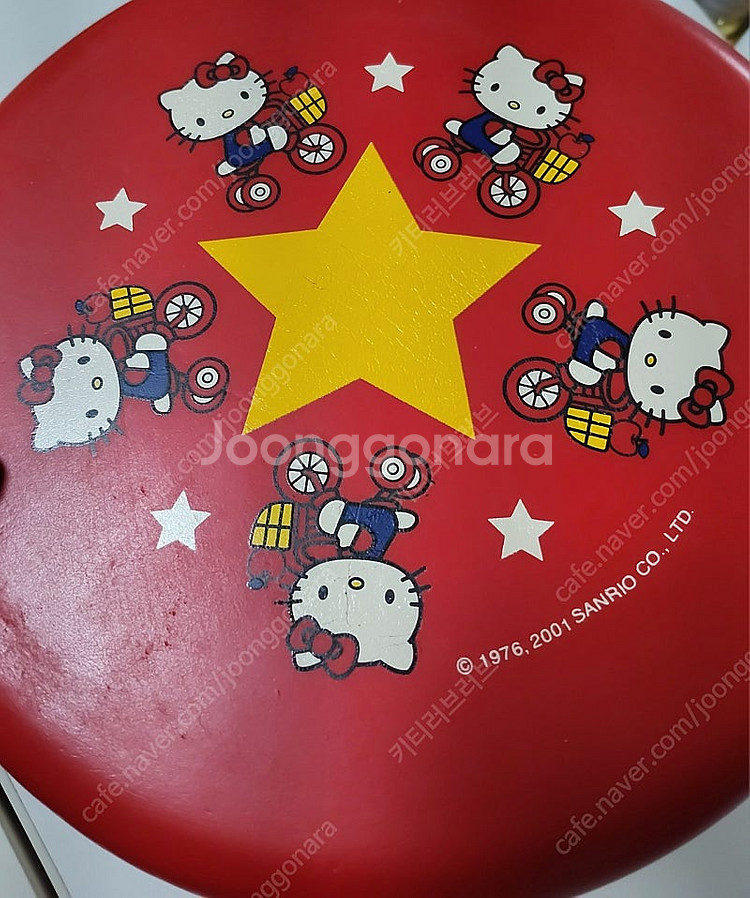 헬로키티 고전 빈티지 자전거 탄 키티 레트로 원반형 장...--4