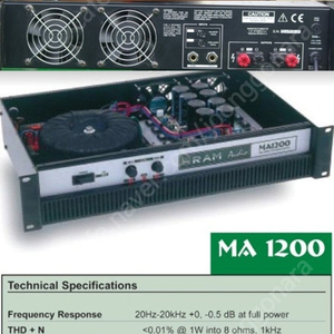 스페인제 RAM AUDIO 파워앰프 MA-1200 (1200W급)