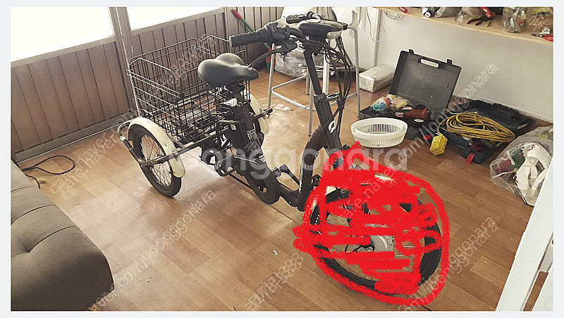 삼륜전기자전거 밧데리 상태굿 팬텀 삼천리 부품용--0