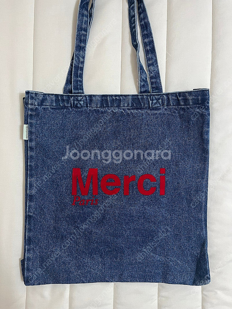 MERCI 메르시 에코백 데님 파리 정품 토트백--0