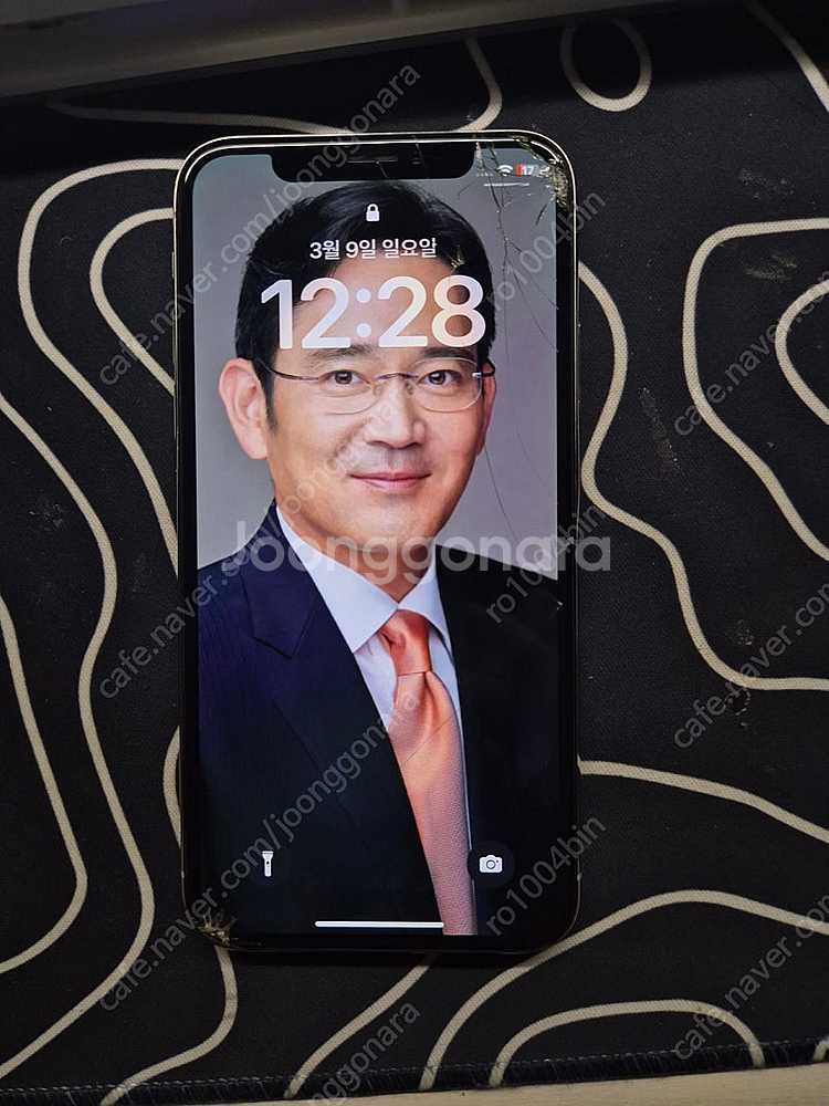 아이폰X 64GB 실버 파손--0