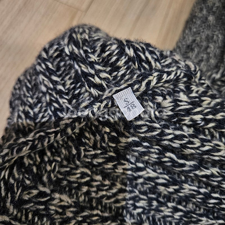 에르메네질도 제냐 / 울 캐시미어 가죽 디테일 헤비게이지 가디건 / 48(100)--7