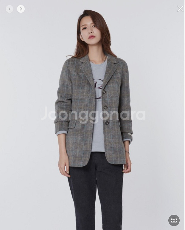 build 빌드 여성 울캐시 체크 핸드 자켓 100--8