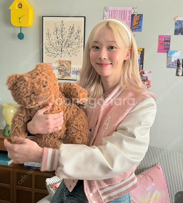 윈터착용 어반드레스 핑크 바시티 자켓 s--0
