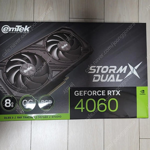 이엠텍 지포스 RTX 4060 STORM X Dual OC D6 8GB 팝니다.1회 장착 테스트용(택포38.4만)