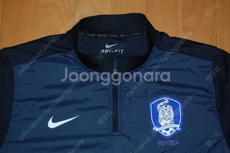 차두리 실착 국대 14-15 하프집업 트레이닝탑 네이비...--1