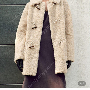 구호플러스 fur duffle coat 베이지