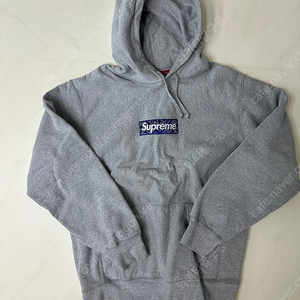 [XL] 슈프림 반다나 박스로고 후디 Supreme Bandana Box Logo Hooded Sweatshirt Heather Grey - 19FW