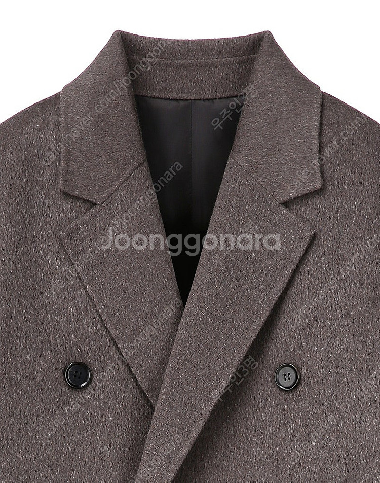 알레그리 / 캐쉬미어 핸드메이드 더블 세미오버핏 롱코트...--4