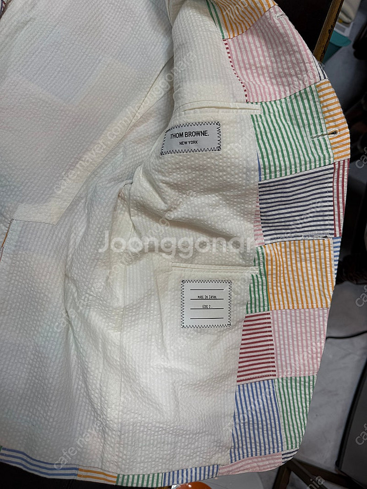 톰브라운 정품 리미티드에디션 패치워크 시어서커 자켓 새...--1