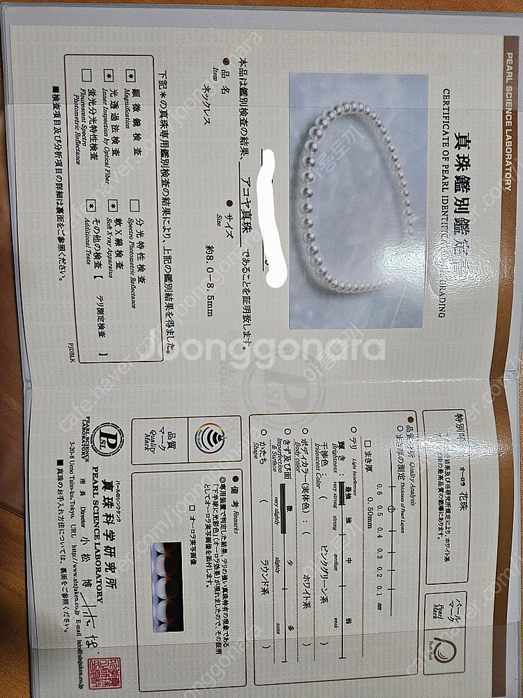 아코야 하나다마 스트레이트 진주목걸이--2