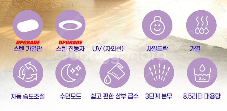 롯데 복합식 가습기 UV케어 대용량, 리모콘 포함 A급...--4